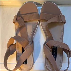 Steven by Steve Madden camel colored sandals.